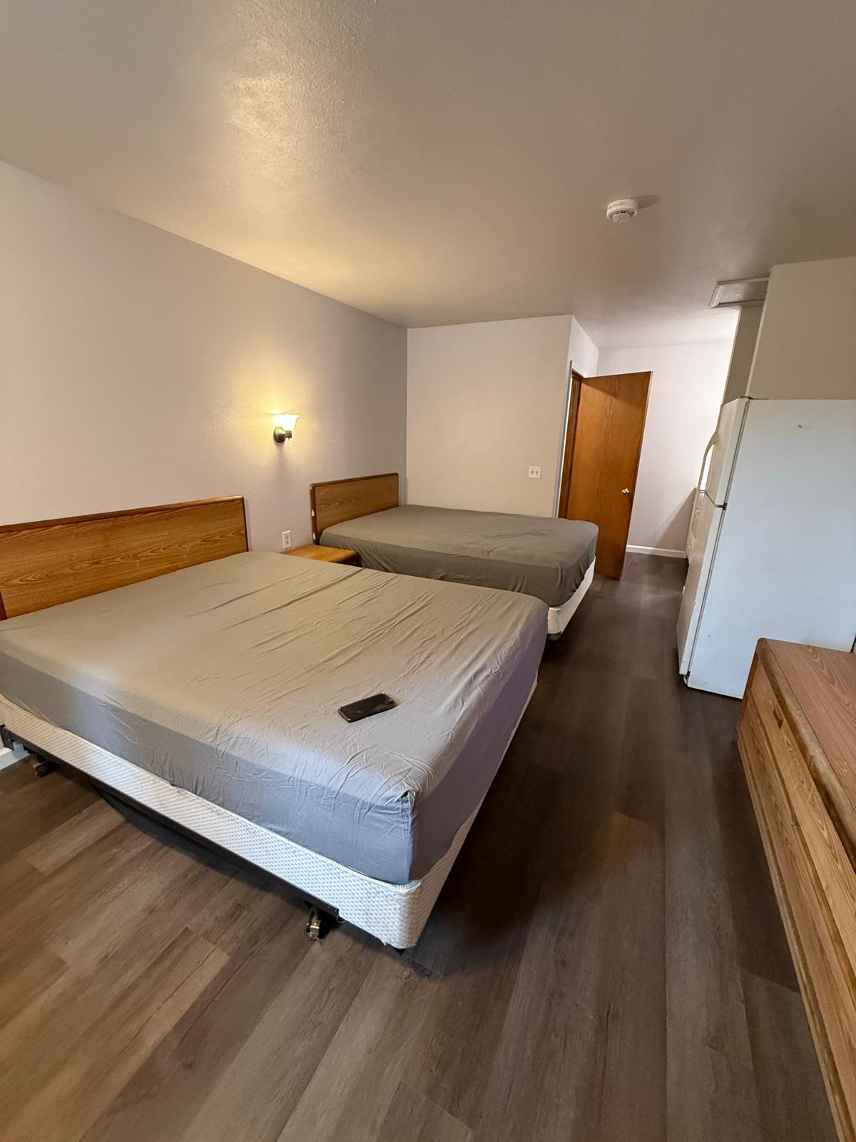 Guest room at The Village Motel in Cambridge, Wisconsin